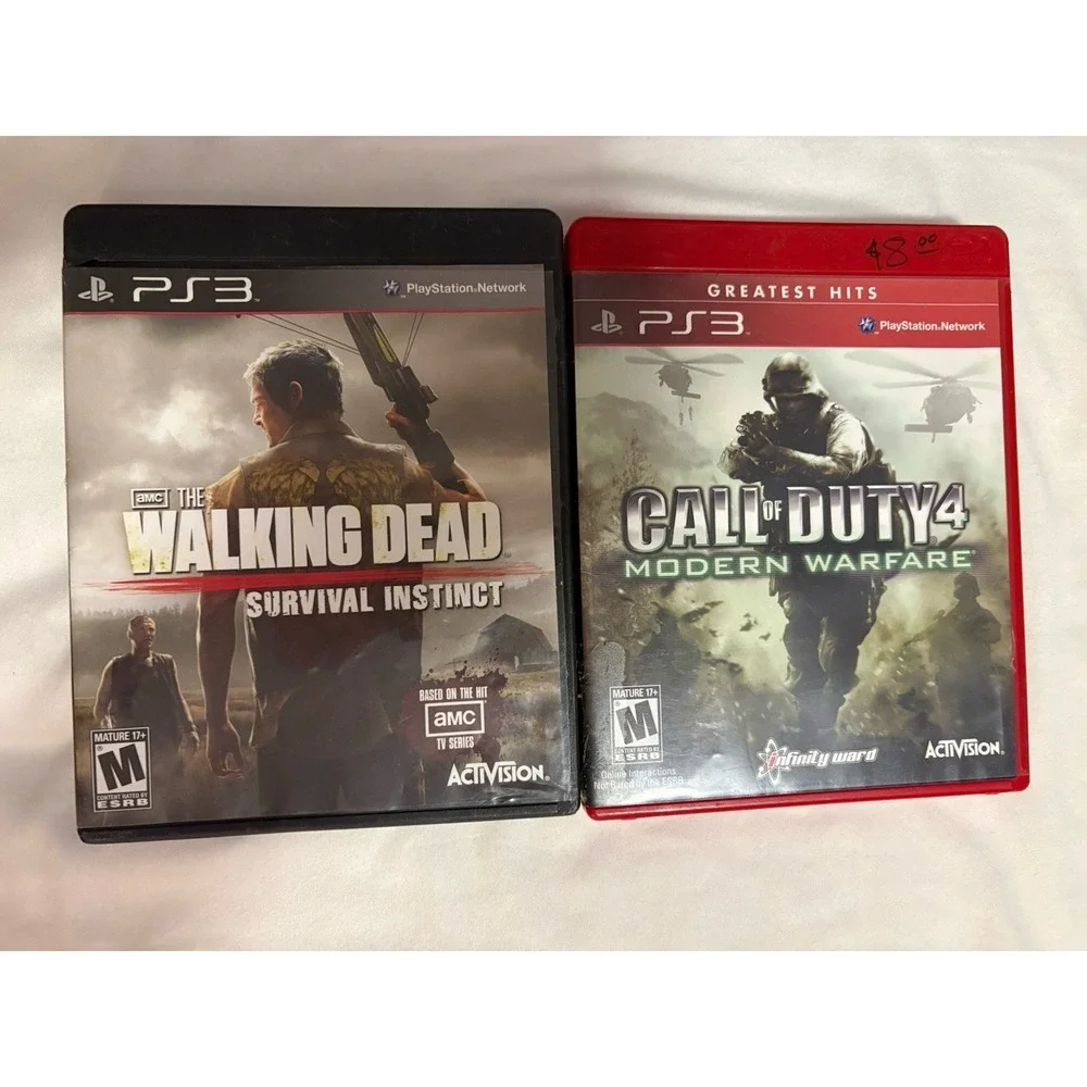 PS3 Game Lot 2 Video Games Call Of Duty 4 Modern Warfare &‎ Walking Dead CIB